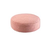 Pouf enfant ottoman rond - coussin de sol déhoussable en teddy guava TU