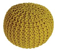 Pouf enfant tricoté Lili jaune oeuf (30 x 20 cm)