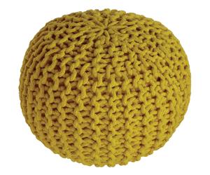 Pouf enfant tricoté Lili jaune oeuf (30 x 20 cm)