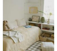 Pouf enfant Vichy Ivoire (40 x 40 cm)