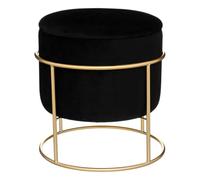 Atmosphera – Pouf coffre de rangement Eliane – Velours et métal – Noir