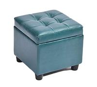 Pouf et repose-pieds multifonctionnels, doux, imperméable, facile à nettoyer (bleu, 35 x 35 x 35 cm) - Décoration d'intérieur élégante