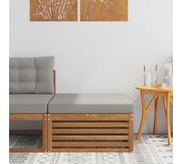 Pouf extérieur en acacia massif en bois d'acacia, pouf extérieur moderne avec design à lattes, grain naturel, entretien facile