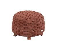 Pouf extérieur maille tressée Obbae acajou Hespéride