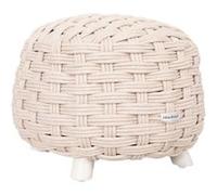 Pouf extérieur maille tressée Obbae lin Hespéride beige