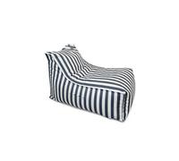 Pouf exterieur rayé bleu déperlant 100x65x65 cm POSITANO