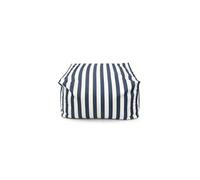 Pouf exterieur rayé bleu déperlant 55x65x35 cm POSITANO