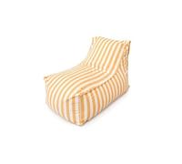 Pouf exterieur rayé jaune déperlant 100x65x65 cm POSITANO