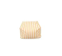 Pouf exterieur rayé jaune déperlant 55x65x35 cm POSITANO