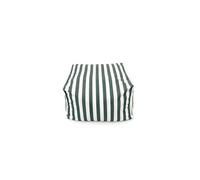 Pouf exterieur rayé vert déperlant 55x65x35 cm POSITANO