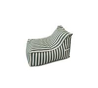 Pouf exterieur rayé vert en tissu déperlant 100x65x65 cm POSITANO