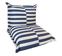 Pouf extérieur rayures - 85x85x75 cm - Bananair - Bleu