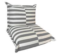 Pouf extérieur rayures - 85x85x75 cm - Bananair - Gris
