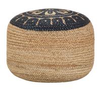 Pouf Fait À La Main Bleu 45 X 30 Cm Jute Bleu