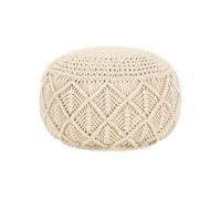 Pouf fait à la main en macramé 45 x 30 cm Coton