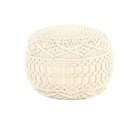 Vidaxl Pouf Fait À La Main En Macramé 45x30 Cm Coton