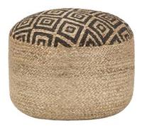 vidaXL Pouf fait à la main Noir 45 x 30 cm Jute
