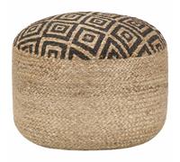 vidaXL Pouf fait à la main Noir 45 x 30 cm Jute