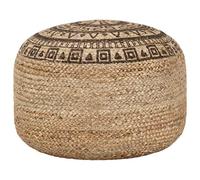 Pouf fait main - Marron - 45 x 30 cm - En jute avec rembourrage en perles de polystyrène expansé - Pouf compact - Pour salon, chambre à coucher, couloir - Décoration scandinave moderne