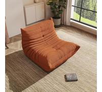 Pouf, fauteuil de cheminée pour adulte, avec rembourrage en mousse à mémoire de forme, grand canapé d'accent, canapé de sol, pour jouer, lire, se détendre, pas d'assemblage nécessaire, orange