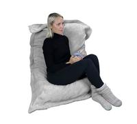 Vivezen - Pouf, Fauteuil D'intérieur Déhoussable - 90 X 140 Cm - Sherpa - Gris Clair Gris