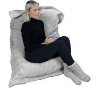 Vivezen - Pouf, Fauteuil D'intérieur Déhoussable - 90 X 140 Cm - Sherpa - Gris Clair Gris