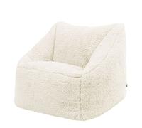 Icon Natalia Teddy Pouf Enfant, Tissu Bouclé, pour Poire avec Remplissage, Chaise Enfant, Fauteuil Chambre, Meuble Chambre, Meuble Salon, Crème
