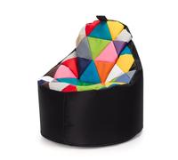 Pouf Fauteuil Patchwork Poire Extérieur Relax Tissu Imperméable Chambre Enfant Confort Noir Nc14 XL