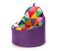 Pouf Fauteuil Patchwork Poire Extérieur Relax Tissu Imperméable Chambre Enfant Confort Violet Nc5 XL