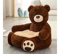 Pouf Fauteuil pour Tout-Petits en Peluche Ours, Canapé Enfant Confortable et Portable - Siège Câlin pour la Chambre, Décoration Mignonne et Idéal pour Fille ou Garçon(Dark Brown)