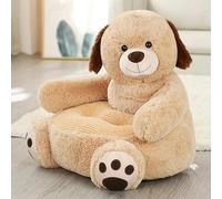Pouf Fauteuil pour Tout-Petits en Peluche Ours, Canapé Enfant Confortable et Portable - Siège Câlin pour la Chambre, Décoration Mignonne et Idéal pour Fille ou Garçon(Light Brown-Dog)