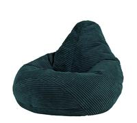 Icon Dalton Pouf Enfant, Velours Côtelé, pour Poire avec Remplissage, Chaise Enfant, Fauteuil Chambre, Meuble Chambre, Meuble Salon, Bleu Canard
