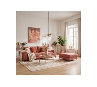 Pouf Fiesole en velours rose