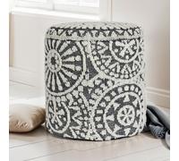 Pouf FineBuy Pouf de rangement Laine rond 40 cm Rangement Design Boho