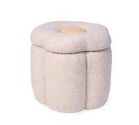 Pouf fleur + coffre à jouets blanc TU
