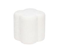 Atmosphera - Pouf fleur en tissu chenille LAVON - Blanc - Lavon Blanc G