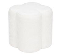 Atmosphera - Pouf Lavon Fleur Tissu chenille Blanc 38x35x35 cm