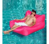 Pouf flottant gonflable pour piscine - Imperméable Oxford doux Chaise de salon réglable pour terrasse, océan, lac - Pas de remplissage nécessaire, parfait pour adultes (rose)