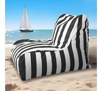 Pouf flottant pour piscine, grand pouf à rayures pour extérieur et intérieur confortable, sans danger pour la détente et le plaisir au bord de la piscine ou de la plage