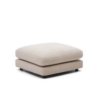 Pouf Gaia en chenille beige FSC Mix Credit 90 x 90 cm