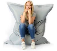 Pouf Géant Gris XL - LiveDeco® - Rempli de billes de polystyrène recyclé écologique
