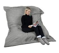 Pouf géant XXL, fauteuil d'intérieur déhoussable - 150 x 180 cm - Sherpa - Gris clair - Vivezen Gris