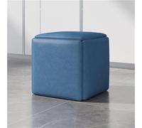 Pouf gigogne 5 en 1 avec tabourets empilables, banc ottoman carré, roulettes universelles et superbe savoir-faire, bleu, 32 x 32 cm