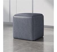 Pouf gigogne 5 en 1 avec tabourets empilables, banc ottoman carré, roulettes universelles et superbe savoir-faire, noir (32 x 32 cm)