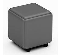 Pouf gigogne 5 en 1 en Cuir PU avec roulettes pivotantes, Tabouret de canapé empilable, Repose-Pieds Mobile, Chaise de Toilette for Salon, Chambre à Coucher, coloré(Gray B)