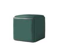 Pouf gigogne 5 en 1, siège Cube, tabourets empilables, Banc Pouf carré en Cuir, Repose-Pieds à roulettes, Meuble Gain de Place pour Salon et Salle à Manger (Vert 35 cm/13,8 Pouces)