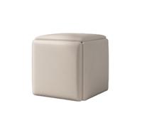 Pouf gigogne 5 en 1, siège Cube, tabourets empilables, Banc Pouf carré en Cuir, Repose-Pieds à roulettes, Meuble Gain de Place pour Salon et Salle à Manger (Gris Clair 35 cm/13,8 Pouces)