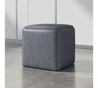Pouf gigogne cube 5 en 1 avec roulettes - Tabourets empilables peu encombrants et chaise convertible - Gris foncé - Ottomane carrée pour salon et salle à manger (45 cm)