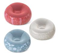Pouf gonflable - JANSHOP - 112x112x66 cm - Bleu - Intérieur et extérieur - PVC résistant - Velours doux - Coil-Beam