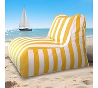 Pouf gonflable pour piscine, grand pouf flottant à rayures, confortable pour l'extérieur et l'intérieur, parfait pour la plage, la terrasse et la détente au bord de la piscine